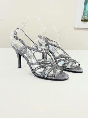 Nina Women's Evening Silver Pumps Heels Size 7.5